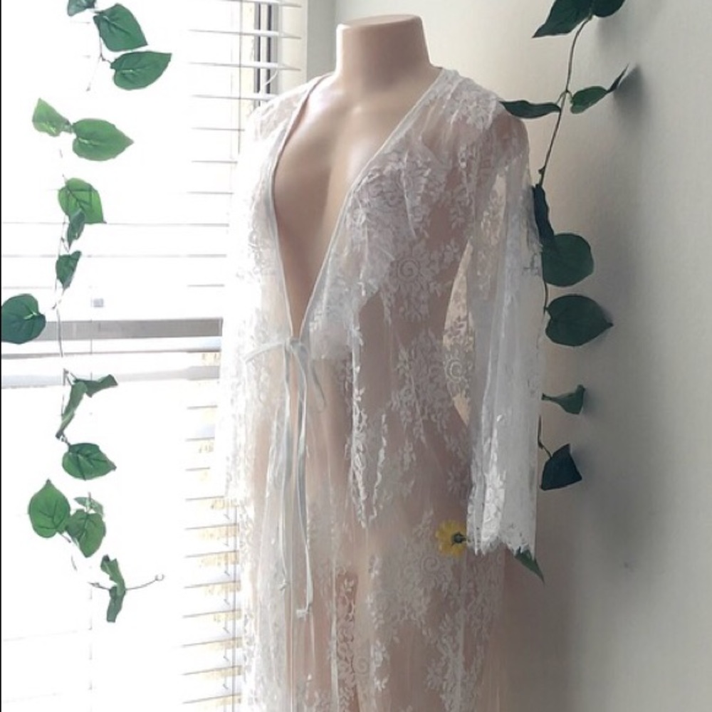 💧LAST/1M💧Lace Duster Cardigan With Ruffle - Picture 3 of 8
